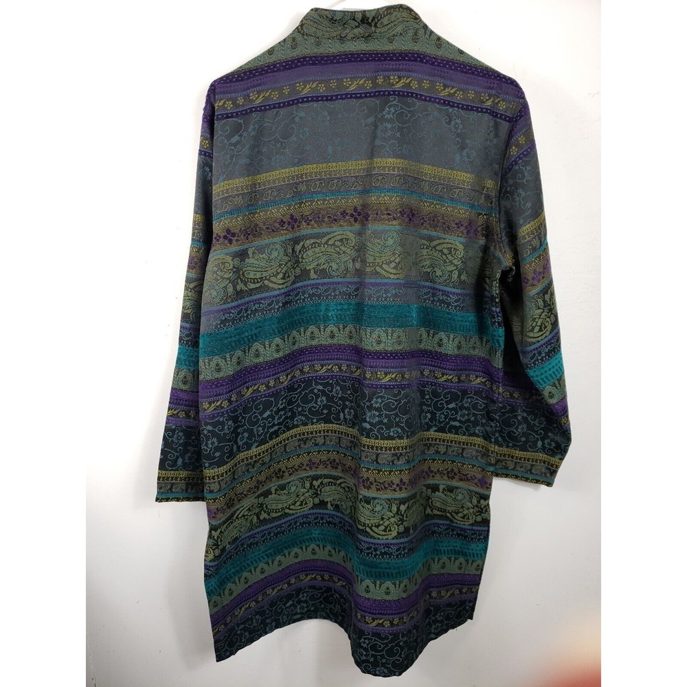 Chico's Multicolored Print Unlined Buttoned Long … - image 8